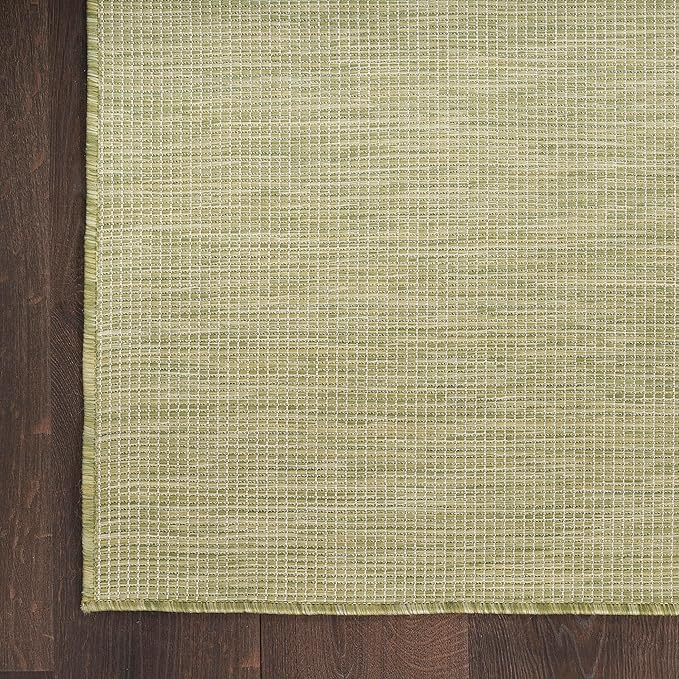 Nourison Home Positano Indoor/Outdoor Green 5' x 7' Area Rug, Easy Cleaning, Non Shedding, Bed Room, Living Room, Dining Room, Backyard, Deck, Patio (5x7)