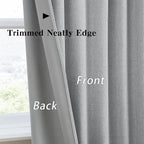 RAIN CITY Grey Blackout Curtains&Drapes 126 Inch Long, Back Tab Pinch Pleated Look Draperies with Hooks Thermal Curtains for High Living Room Sliding Door 50 Wide Set of 2
