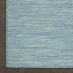 Nourison Positano Indoor/Outdoor Aqua 8' x Round Area Rug, Easy Cleaning, Non Shedding, Bed Room, Living Room, Dining Room, Backyard, Deck, Patio (8 Round)