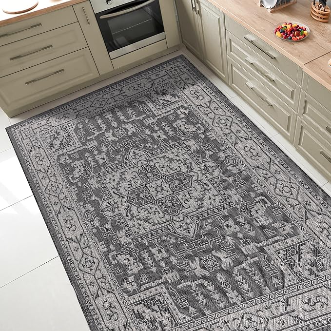 Keen Home Design Terrace Outdoor Area Rug - 8x10 Washable Indoor/Outdoor Rug for Patio, Kitchen, Balcony, Beach, Garden, Deck and Porch, Size: 7'7"x10'