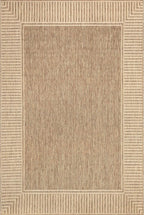 nuLOOM 9'6" x 12' Outdoor Area Rug, Casual Design With Striped Border, Stain Resistant, Highly Durable, For Patio, Balcony, Bedroom, Living Room, Dining Room, Bathroom, Light Brown