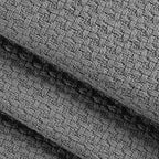 Elvana Home 100% Cotton Bed Blanket, Breathable Bed Blanket Twin Size, Cotton Thermal Blankets Twin, Perfect for Layering Any Bed for All Season, Charcoal Grey