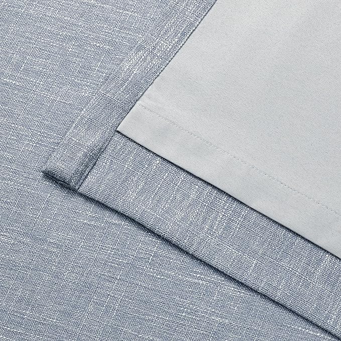 Vision Home Chambray Blue Pinch Pleated Full Blackout Curtains Room Darkening Window Curtains 84 inch for Living Room Bedroom Thermal Insulated Pinch Pleat Drapes with Hooks Back Tab 2 Panel 40"Wx84"L