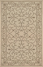 JONATHAN Y Vintage Filigree Indoor Outdoor Area Rug 9X12 Beige/Brown, Charleston Textured Weave for Backyard, Patio, Porch, Easy-Cleaning, High Traffic, Pet-Friendly, Non-Shedding (SMB106A-9)