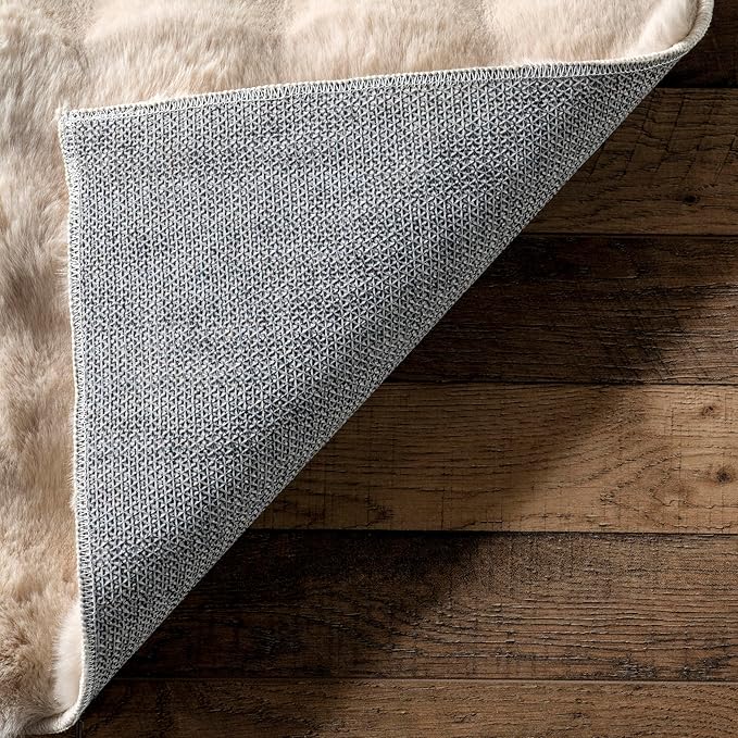 nuLOOM 3'9" x 6' Cozy Plush SuperiorWash Area Rug, Machine Washable, Non-Slip, Soft Fluffy Shag Carpet for Living Room Bedroom Kids Room Nursery Home Decor, Jeni Beige