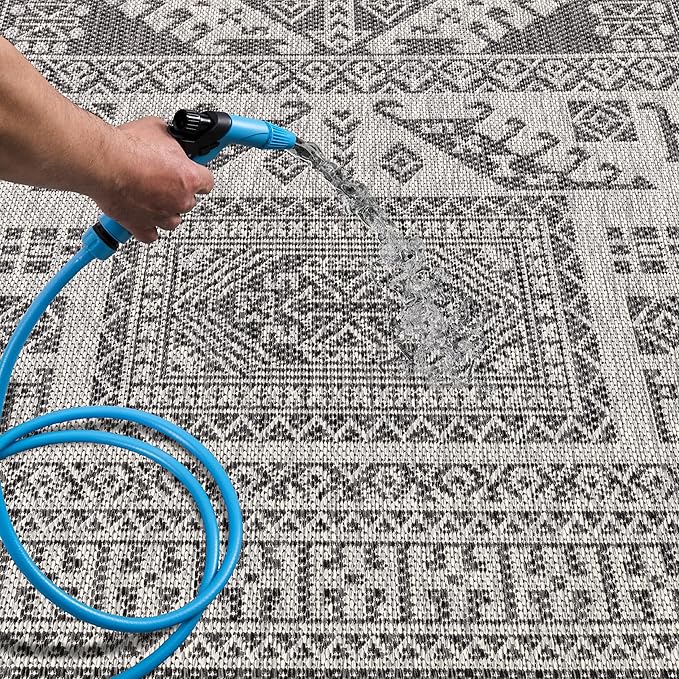 Keen Home Design Terrace Outdoor Area Rug - 4x6 Washable Indoor/Outdoor Rug for Patio, Kitchen, Balcony, Beach, Garden, Deck and Porch, Size: 3'10"x5'7"