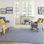Nourison Positano Indoor-Outdoor Navy Blue 4' x 6' Area Rug, Easy Cleaning, Non Shedding, Bed Room, Living Room, Dining Room, Backyard, Deck, Patio (4x6)