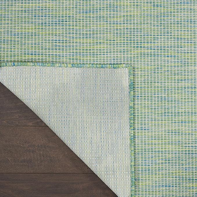 Nourison Positano Indoor/Outdoor Blue/Green 8' x 10' Area Rug, Easy Cleaning, Non Shedding, Bed Room, Living Room, Dining Room, Backyard, Deck, Patio (8x10)