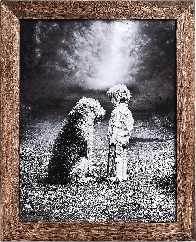 Yaetm-11x14 Picture Frame, Natural Solid Wood Photo Frame Display for Wall Mounting, High Definition Glass Carbonized Black(2 Pack)