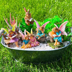 Mood Lab Fairy Garden - Miniature Reading Fairies Figurines Set - Statues & Accessories Decor Kit of 6 pcs