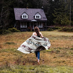 Inca Aztec Throw, Queen, King Blanket | Southwest Indian Navajo Boho Style | Native Cover for Camping, Bedding, Couch, Vanlife | Faux Alpaca, Lightweight, Hypoallergenic (Pachamama Brown, Queen)