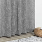MYSKY HOME Sheer Curtains for Bedroom, Kitchen Curtain Panels Cotton Polyester Blend Fabric Linen Look Texture Light Filtering Privacy Drapes, Farmhouse Home Decor, 50" x 63", Dark Grey, 2 Pieces