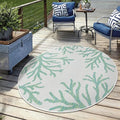 Keen Home Design Terrace Outdoor Round Rug - 5ft Round Washable Indoor/Outdoor Rug for Patio, Kitchen, Balcony, Beach, Garden, Deck and Porch, Size: 5'3" Round