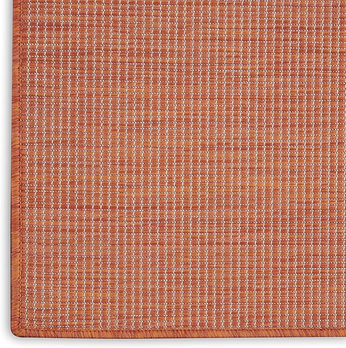 Nourison Positano Indoor/Outdoor Terracotta 2'2" x 10' Area Rug, Easy Cleaning, Non Shedding, Bed Room, Living Room, Dining Room, Backyard, Deck, Patio (2x10)