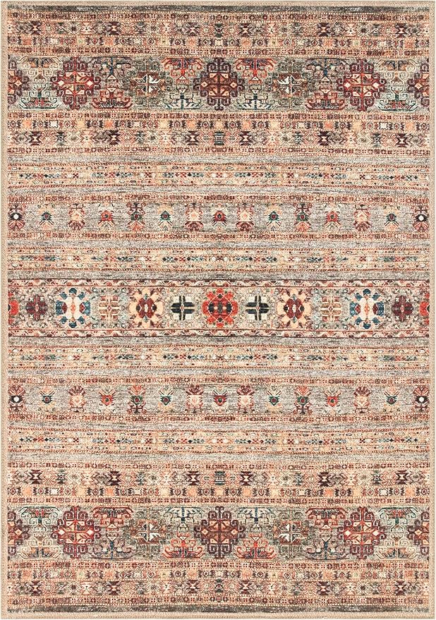 Keen Home Design 3x5 Rug - Machine Washable Entry Rug with Non-Slip Backing, Ideal for Enteryway, Kitchen, Bathroom, Laundry Room - Vintage, Easy Clean, Durable, Low Pile Rug - (3' x 5')
