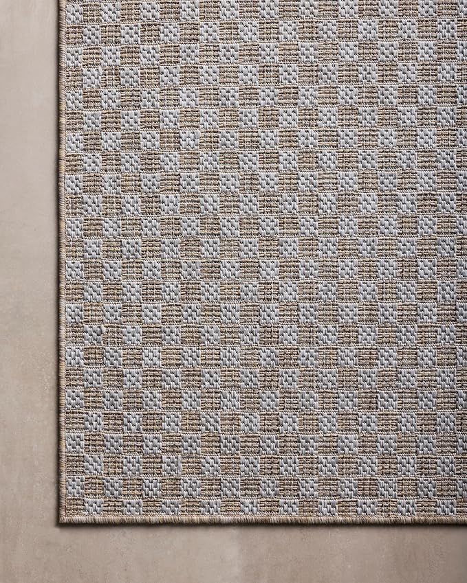 Loloi Amber Lewis Topanga Collection TOP-02 Natural/Silver 9'-2" x 12'-0" Indoor/Outdoor Area Rug
