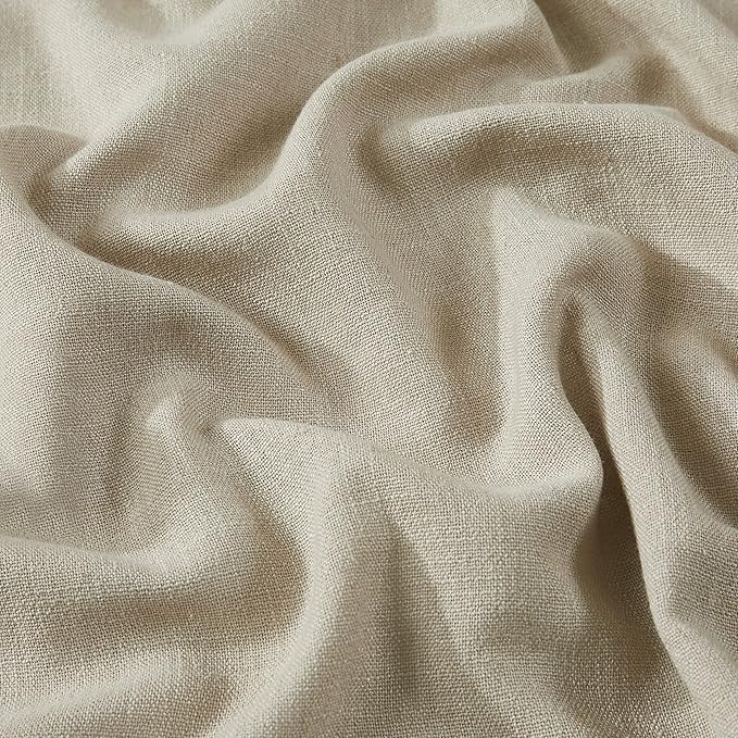 Vision Home Sand Pinch Pleated Full Blackout Curtains Linen Blended Room Darkening Window Curtains 95 inch for Living Room Bedroom Thermal Insulated Pinch Pleat Drapes with Hooks 1 Panel 60" Wx95 L