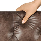 24'' Leather Ottoman with Storage Rectangle Foot Rest Ottomans Stool for Living Room(Brown,Leather Texture)