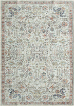 Keen Home Design 5x7 Rug - Machine Washable Area Rug with Non-Slip Backing, Ideal for Living Room, Dining Room, Bedroom - Vintage, Easy Clean, Durable, Low Pile Rug - (5' x 7')