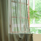 Sutuo Home Boho Curtains for Bedroom Living Room 72 inches Long, Crochet Lace Sheer Bohemian Hollow Knitted with Tassels, Privacy Vintage Farmhouse, Rod Pocket 1 Panel 59" W x 72" L,Olive Green