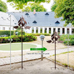Wind Spinners Outdoor - Large Tulip Metal Bronze Color Wind Sculptures & Spinner, Kinetic Gift Ideal Windmill Decor for Garden and Yard (75 inch Height)