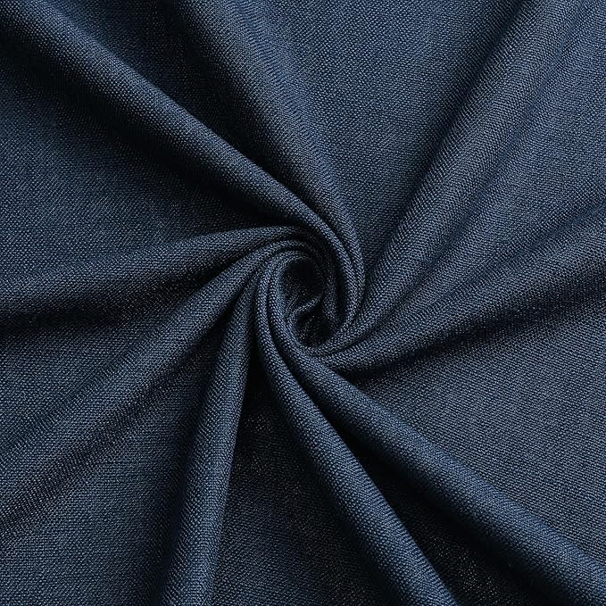 Vision Home Navy Blue Pinch Pleated Full Blackout Curtains Linen Blended Room Darkening Curtain Panels 95 inch for Living Room Bedroom Thermal Insulated Pinch Pleat Drapes with Hooks 8FT 40" Wx95 Lx2