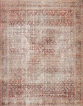 Loloi Layla Collection LAY-11 Cinnamon/Sage 3'-6" x 5'-6" .13" Thick Accent Rug, Soft, Durable, Vintage Inspired, Distressed, Low Pile, Non-Shedding, Easy Clean, Printed, Living Room Rug