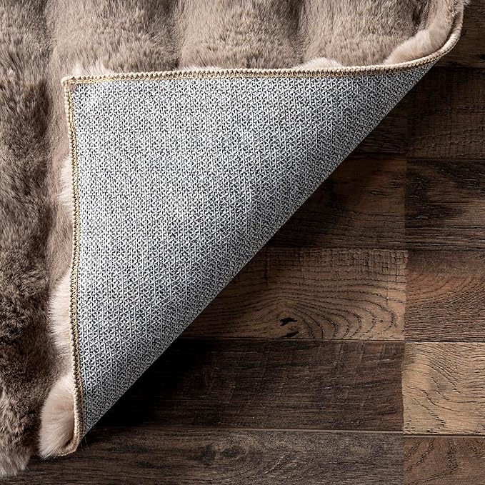 nuLOOM Jeni Checkered 6 Square Machine Washable Area Rug for Living Room Bedroom Dining Room Kitchen, Taupe