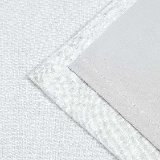 Vision Home White Pinch Pleated Full Blackout Curtains Thermal Insulated Window Curtains 90 inch for Living Room Bedroom Room Darkening Pinch Pleat Drapes with Hooks Back Tab 2 Panel 40" Wx90 L
