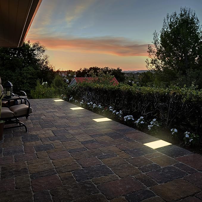 LUMENGY Paver Light 9×12 Inch (8.85 inch X 11.81 inch), Warm White Glare-Free Illumination for Driveways, Pathways, Pool Deck & Patios,12V AC/DC, Waterproof & Drive-Over Rated