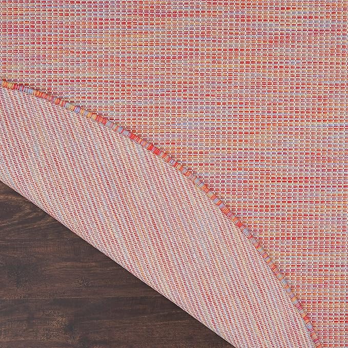 Nourison Home Positano Indoor/Outdoor Rainbow 8' x Round Area Rug, Easy Cleaning, Non Shedding, Bed Room, Living Room, Dining Room, Backyard, Deck, Patio (8 Round)