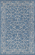 JONATHAN Y Vintage Filigree Indoor Outdoor Area Rug 3X5 Navy/Gray, Charleston Textured Weave for Backyard, Patio, Porch, Easy-Cleaning, High Traffic, Pet-Friendly, Non-Shedding (SMB106D-3)