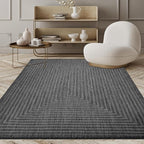 Adiva Rugs Outdoor Indoor Area Rug, Weather Resistant, Easy to Clean, Stain Resistant Floor Mat for Dining Room, Backyard, Deck, Patio (Pebble Weiss, 5' x 7')