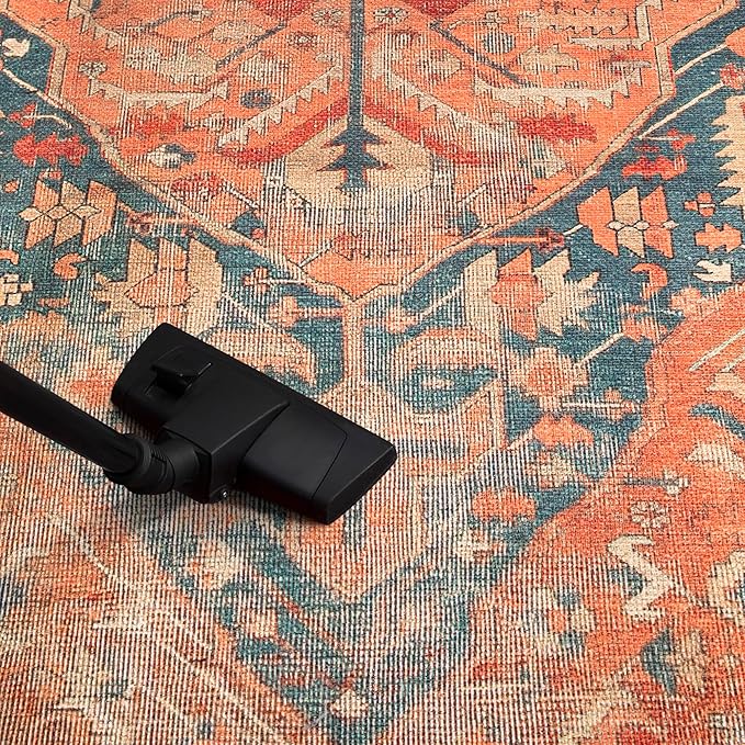 Keen Home Design 5x7 Rug - Machine Washable Area Rug with Non-Slip Backing, Ideal for Living Room, Dining Room, Bedroom - Vintage, Easy Clean, Durable, Low Pile Rug - (5' x 7')