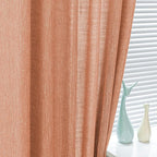 MYSKY HOME 90 Inch Burnt Orange Curtains for Living Room, Sliding Door Patio Drapes for Doorways Soft Semi Sheer Light Filtering Window Decor Back Tab & Rod Pocket, 50" Width x 90" Length, 2 Panels