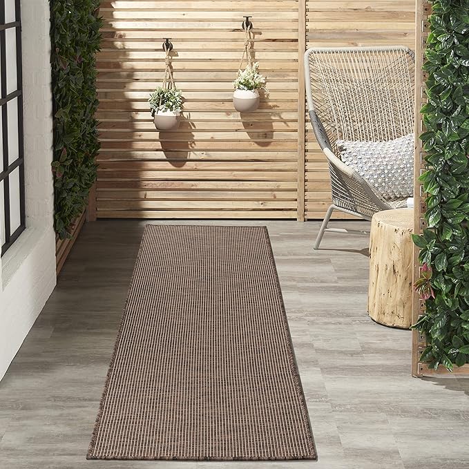 Nourison Home Positano 10' Runner Natural Fabric Modern Area Rug (10' Runner)