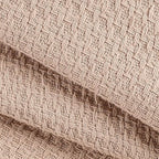 Elvana Home 100% Cotton Bed Blanket, Breathable Bed Blanket Twin Size, Cotton Thermal Blankets Twin, Perfect for Layering Any Bed for All Season, Beige