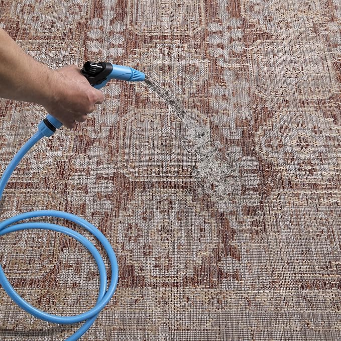 Keen Home Design Terrace Outdoor Area Rug - 6x9 Washable Indoor/Outdoor Rug for Patio, Kitchen, Balcony, Beach, Garden, Deck and Porch, Size: 6'x8'10"