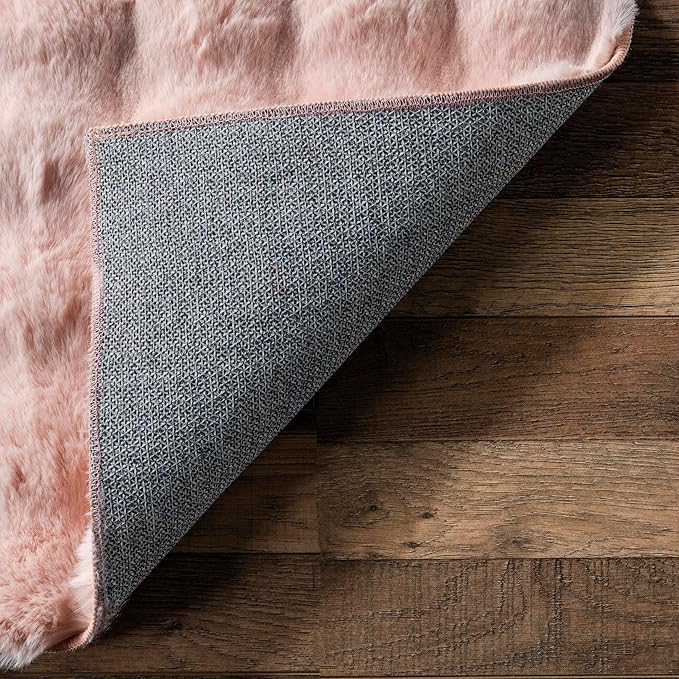 nuLOOM 7'6' x 9'6' Cozy Plush Area Rug, Machine Washable, Non-Slip, Soft Fluffy Shag Carpet for Living Room Bedroom Kids Room Nursery Home Decor, Jeni Blush