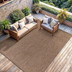 CAMILSON Outdoor Rug 8x10 Modern Area Rugs for Indoor and Outdoor Patios and Porches - Waterproof, Washable, Non-Shedding, Easy-to-Clean Outside Carpet (8 x 10, Solid - Jute)