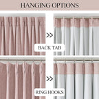 Vision Home Pink Pinch Pleated Full Blackout Curtains Room Darkening Window Panels 90 inch for Girls Bedroom Living Room Thermal Insulated Pinch Pleat Pink Drapes with Hooks Back Tab 40" Wx90 Lx2