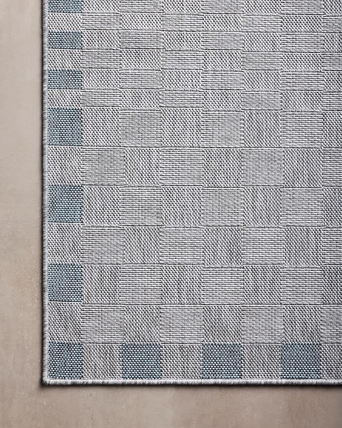Loloi Amber Lewis Topanga Collection TOP-07 Silver/Blue 9'-2" x 12'-0" Indoor/Outdoor Area Rug