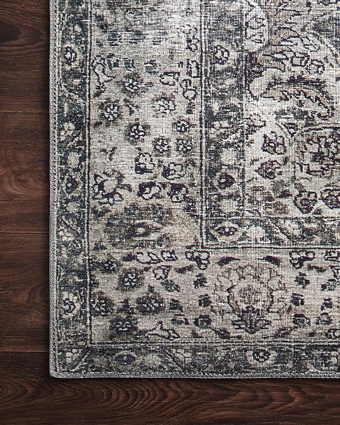 Loloi Layla Collection LAY-06 Taupe/Stone 3'-6" x 5'-6" .13" Thick Accent Rug, Soft, Durable, Vintage Inspired, Distressed, Low Pile, Non-Shedding, Easy Clean, Printed, Living Room Rug