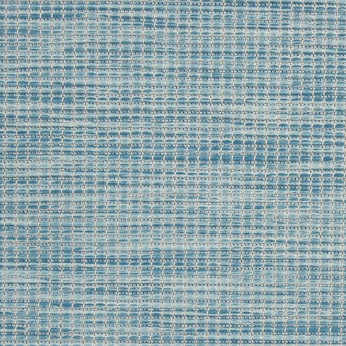 Nourison Positano Indoor-Outdoor Aqua 4' x 6' Area Rug, Easy Cleaning, Non Shedding, Bed Room, Living Room, Dining Room, Backyard, Deck, Patio (4x6)