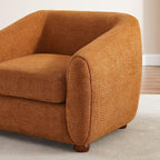 Modern Accent Chair for Living Room, Upholstered Armchair with Boucle Fabric, Single Sofa Chair with Solid Wood Legs, Boucle, Curry
