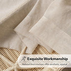 FMFUNCTEX Linen Sheer Curtains for Bedroom, Taupe Curtains 96 inches Long for Living Room, Brown Farmhouse French Flax Blend Window Draperies, Rod Pocket 2 Panels Set