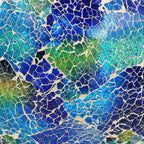 Sunnydaze 10 inch Solar Gazing Ball for Garden - Glass Outdoor Gazing Globe - Crackled Azul Terra