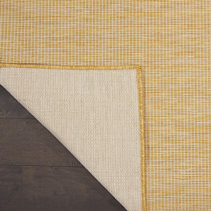 Nourison Positano Indoor-Outdoor Yellow 8' x 10' Area Rug, Easy Cleaning, Non Shedding, Bed Room, Living Room, Dining Room, Backyard, Deck, Patio (8x10)