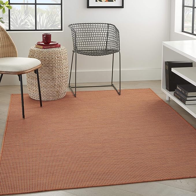 Nourison Home Positano 3' x 5' Terracotta Fabric Modern Area Rug (3' x 5')