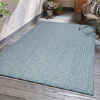 Adiva Rugs Outdoor Indoor Area Rug, Weather Resistant, Easy to Clean, Stain Resistant Floor Mat for Dining Room, Backyard, Deck, Patio (Aqua Weiss, 8' x 10')